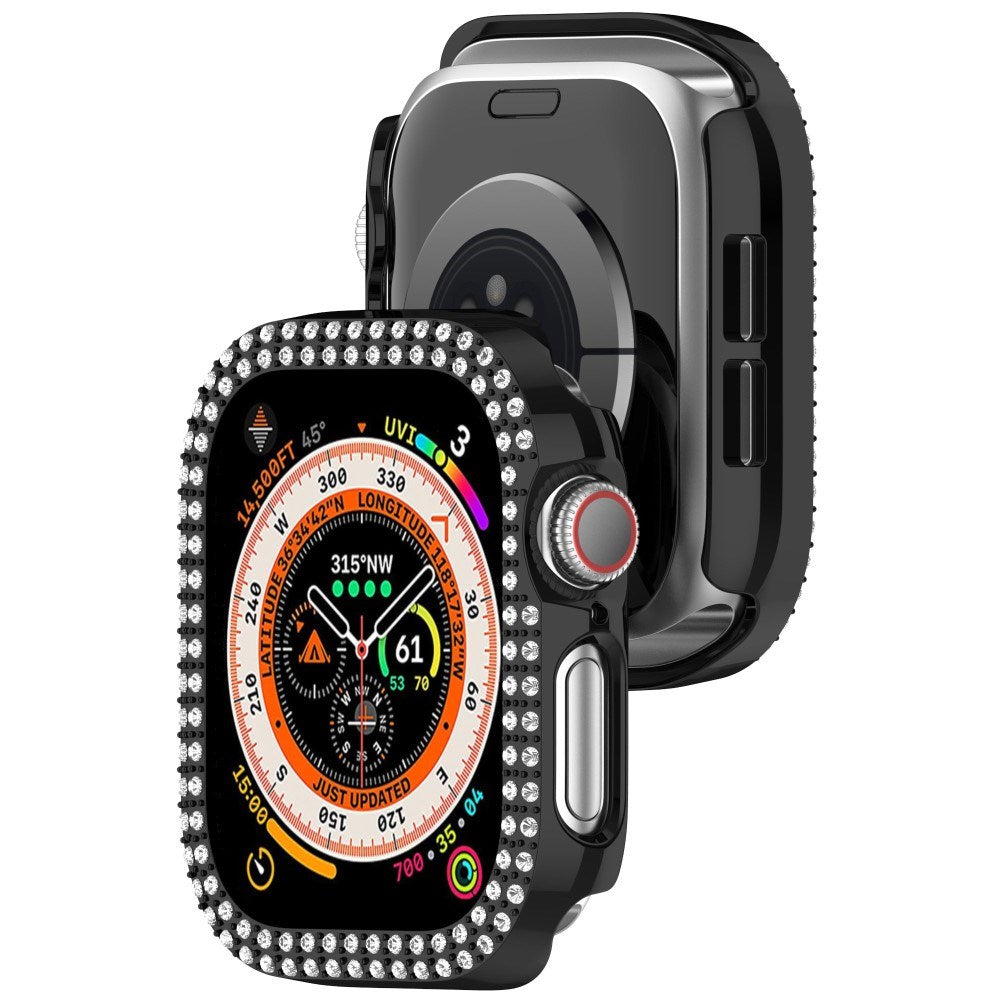 Apple Watch 11 / 10 (42mm) Hard Plastik Deksel - Svart / Rhinsten