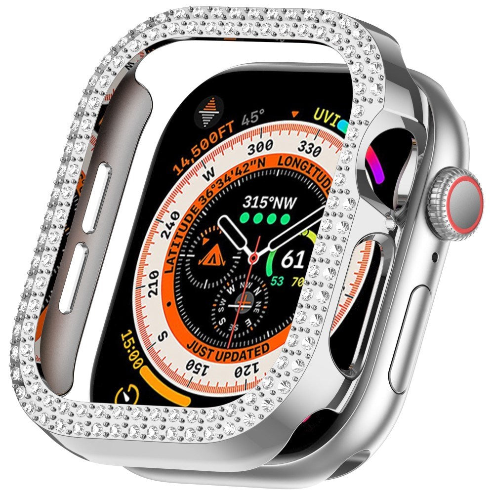 Apple Watch 11 / 10 (42mm) Hard Plastik Deksel - Sølv / Rhinsten