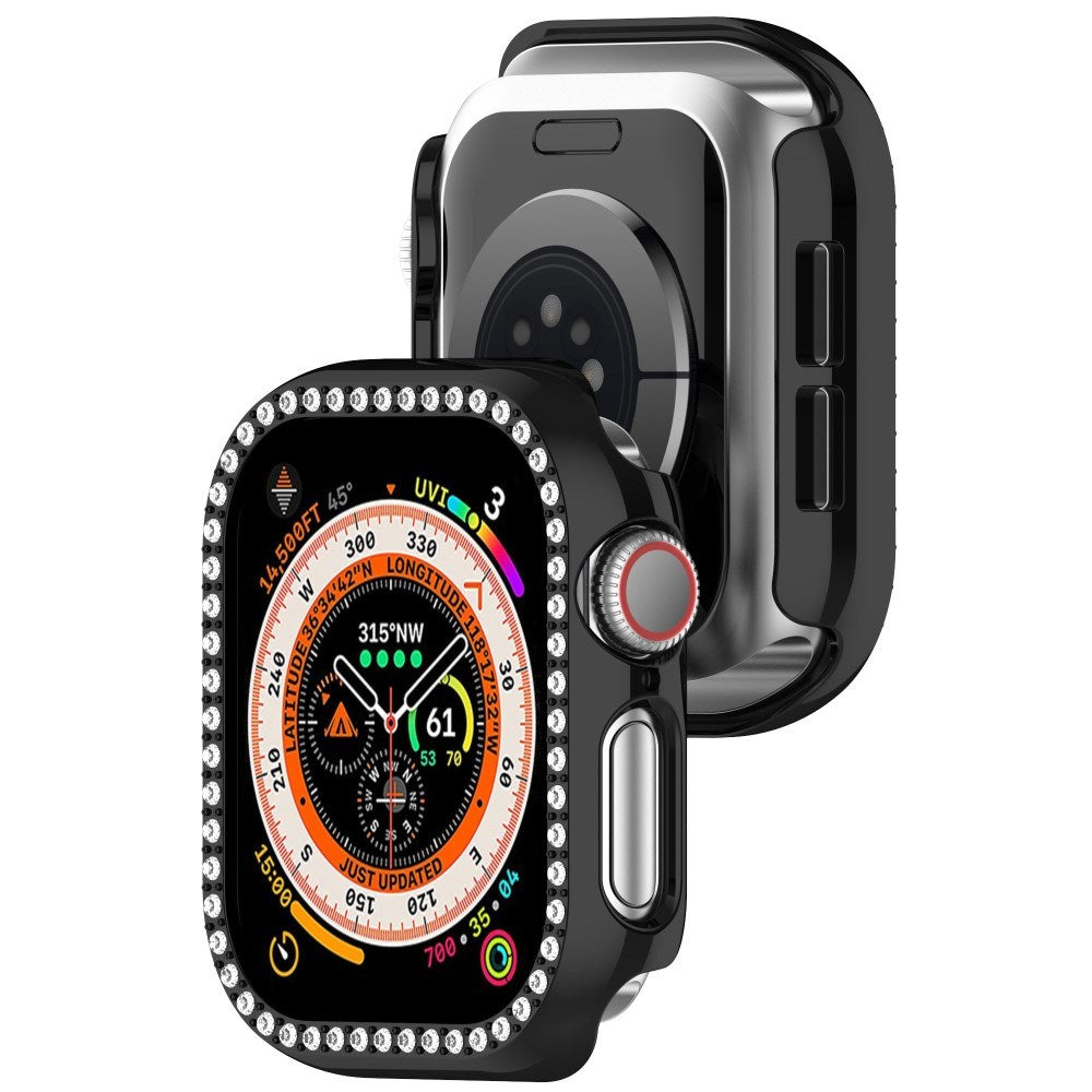 Apple Watch 11 / 10 (42mm) Hard Plast Deksel - Svart / Rhinsten