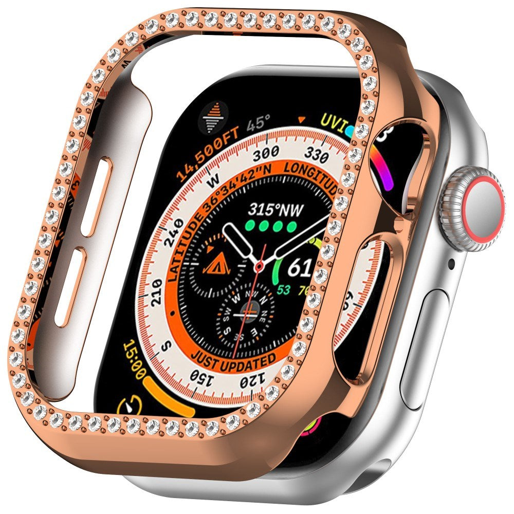Apple Watch 11 / 10 (42mm) Hard Plast Deksel - Rose Gold / Rhinsten