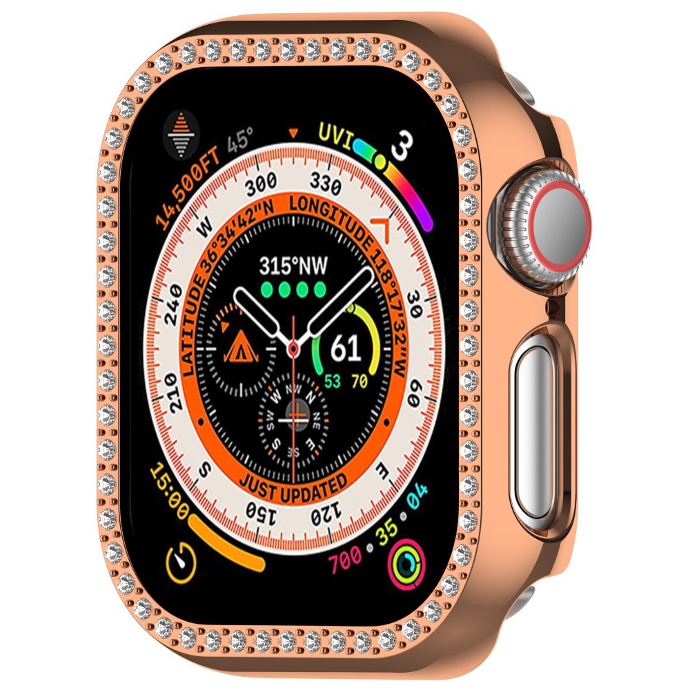 Apple Watch 11 / 10 (42mm) Hard Plast Deksel - Rose Gold / Rhinsten