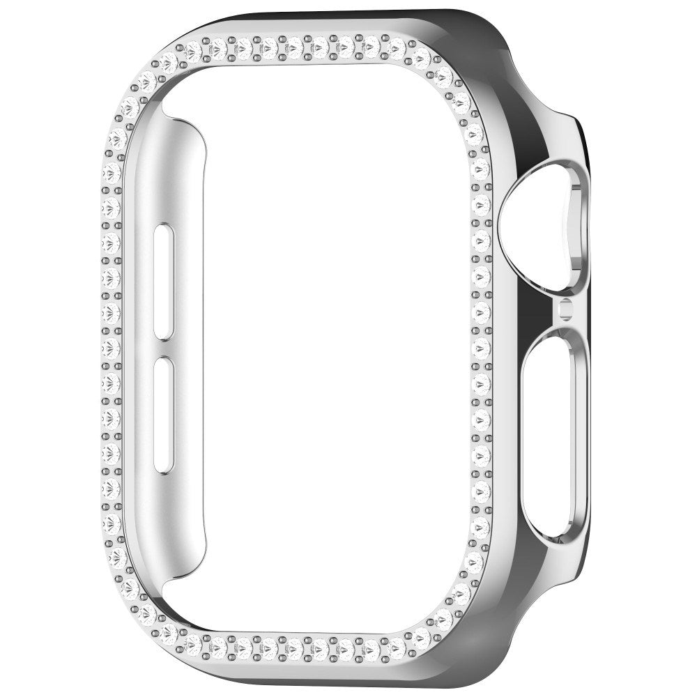 Apple Watch 11 / 10 (42mm) Hard Plast Deksel - Sølv / Rhinsten