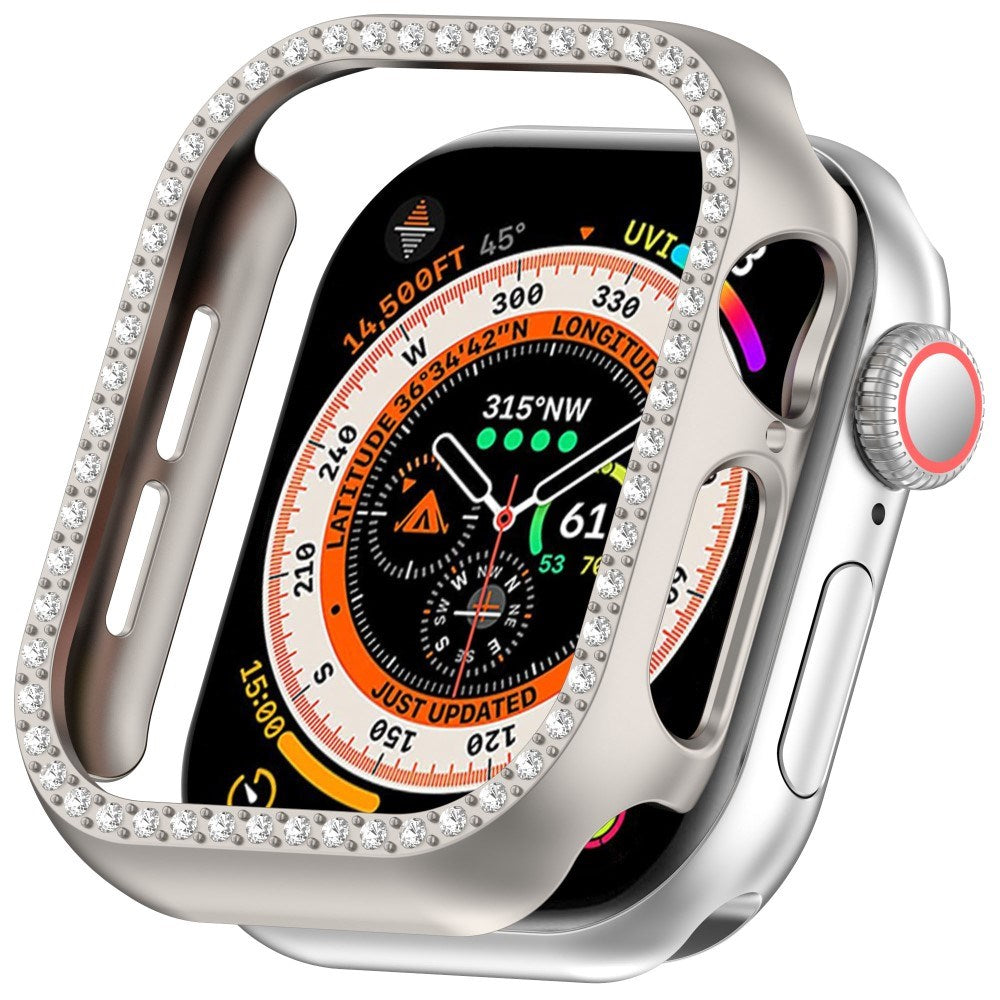 Apple Watch 11 / 10 (42mm) Hard Plast Deksel - Grå / Rhinsten