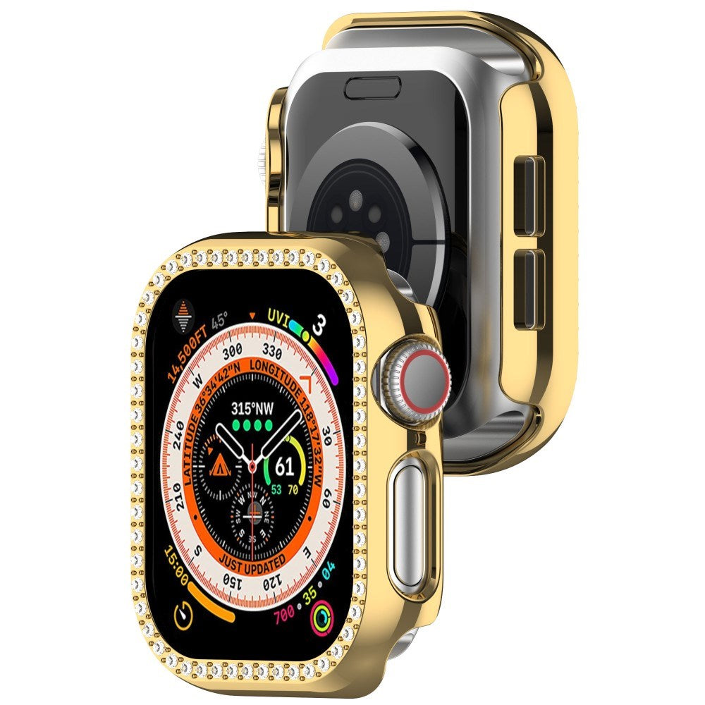 Apple Watch 11 / 10 (46mm) Hard Plast Deksel - Gull / Rhinsten
