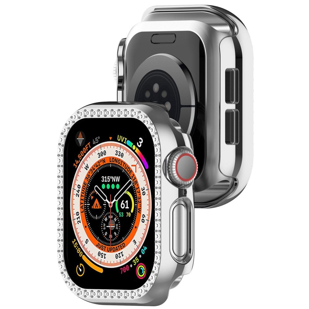 Apple Watch 11 / 10 (46mm) Hard Plast Deksel - Sølv / Rhinsten