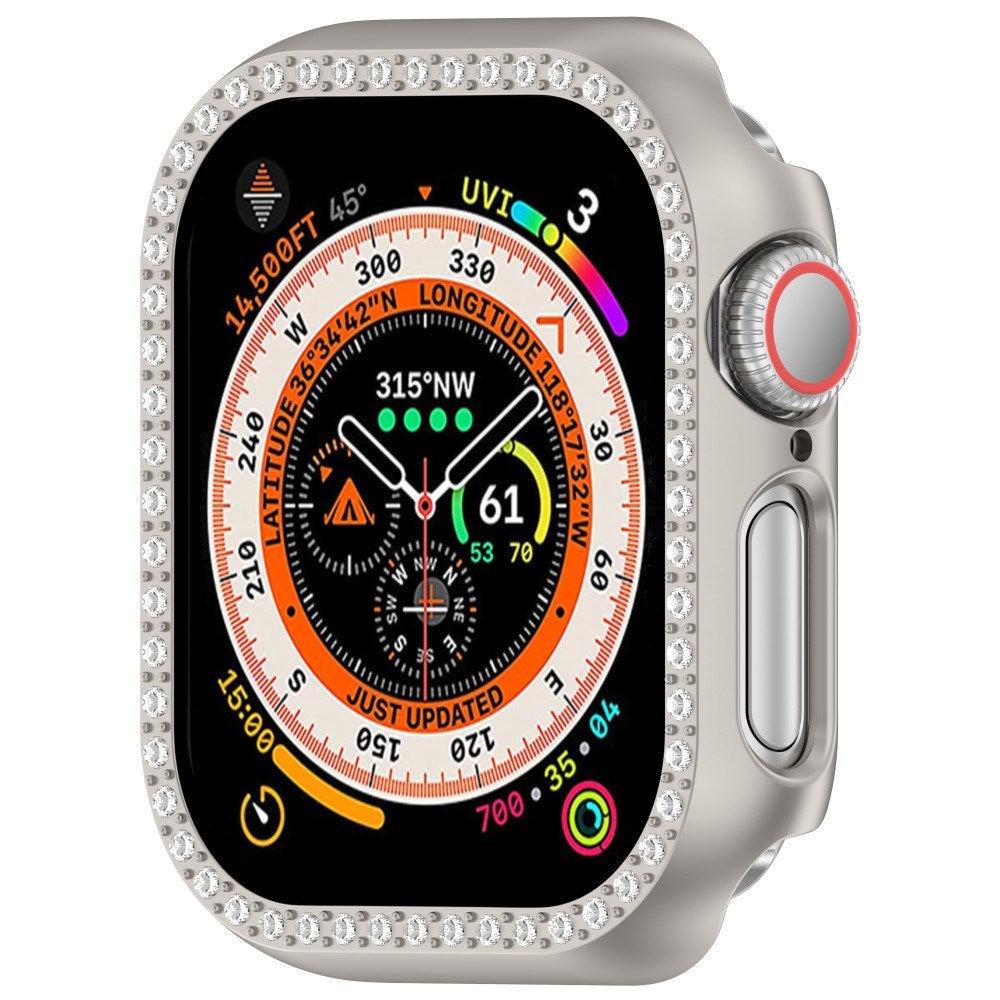 Apple Watch 11 / 10 (46mm) Hard Plast Deksel - Grå / Rhinsten