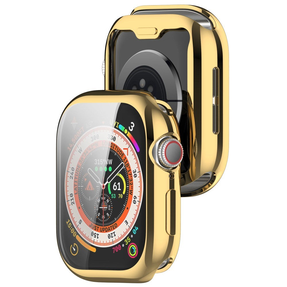 Apple Watch 11 / 10 (46mm) Fleksibelt Plast Deksel med Skjermbeskyttelse - Gull