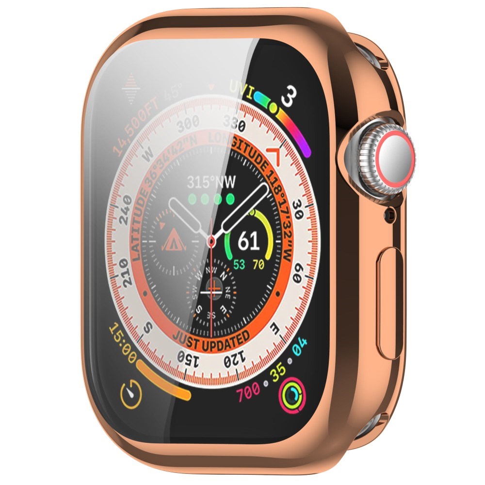 Apple Watch 11 / 10 (46mm) Fleksibelt Plast Deksel med Skjermbeskyttelse - Rose Gold