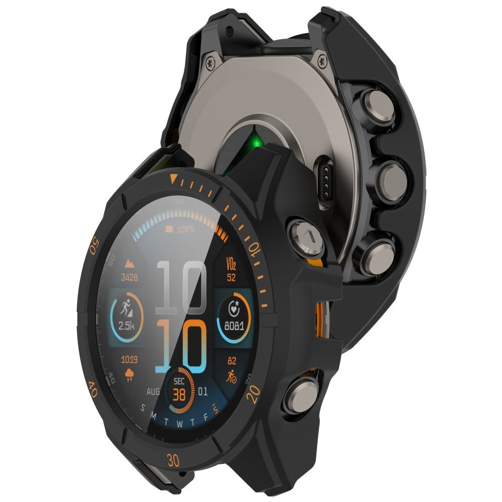 Garmin Tactix 8 AMOLED (51mm) Hardt Plast Deksel m. Beskyttelsesglass - Svart / Oransje