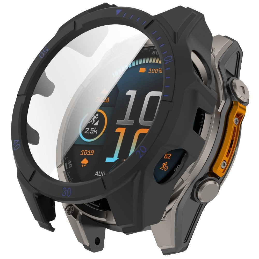 Garmin Tactix 8 AMOLED (47mm) Hardt Plast Deksel m. Beskyttelsesglass - Svart / Blå