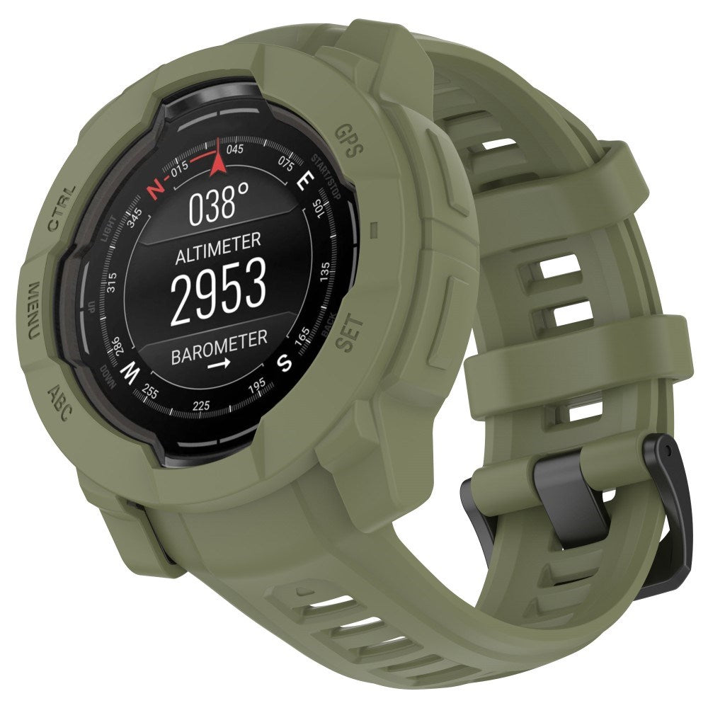 Garmin Instinct 3 AMOLED / Solar (50mm) Bumper Silikon Deksel - Army Grønn