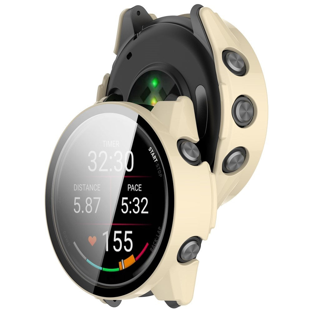 Garmin Forerunner 570 (47mm) Deksel med Skjermbeskytter i Herdet Glass - Hvit