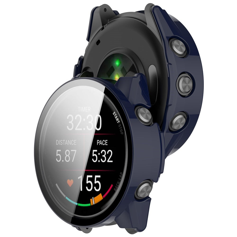 Garmin Forerunner 570 (42mm) Deksel med Skjermbeskytter i Herdet Glass - Blå