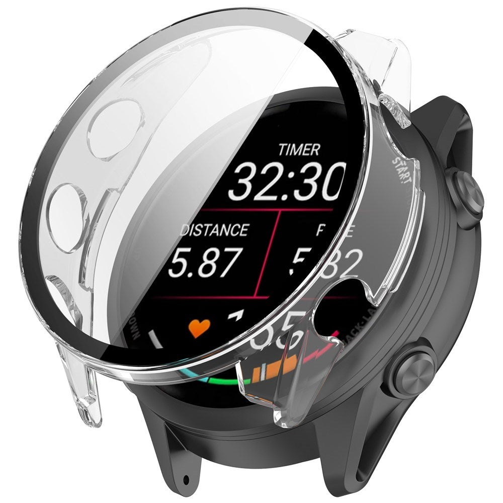 Garmin Forerunner 570 (42mm) Deksel med Skjermbeskytter i Herdet Glass - Gjennomsiktig