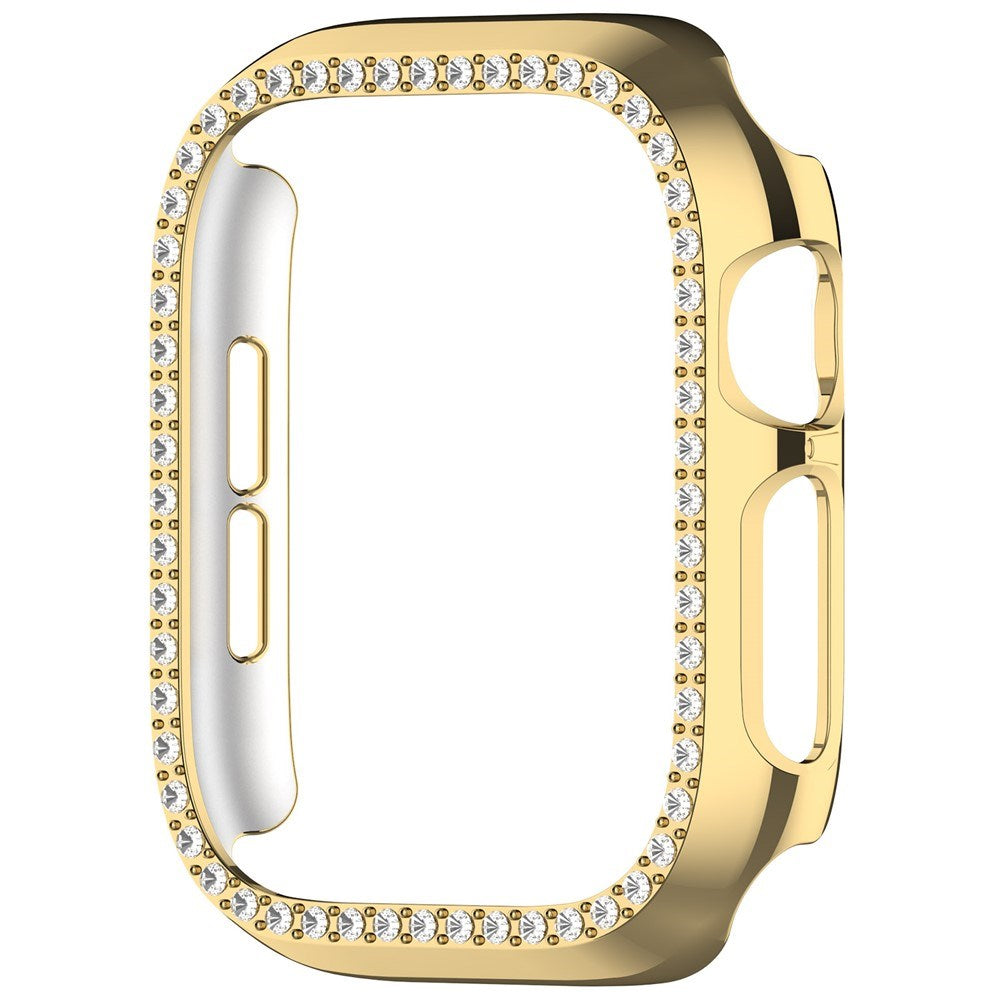 Apple Watch Series 12 (42mm) Hardt Plast Deksel - Gull & Rhinsten