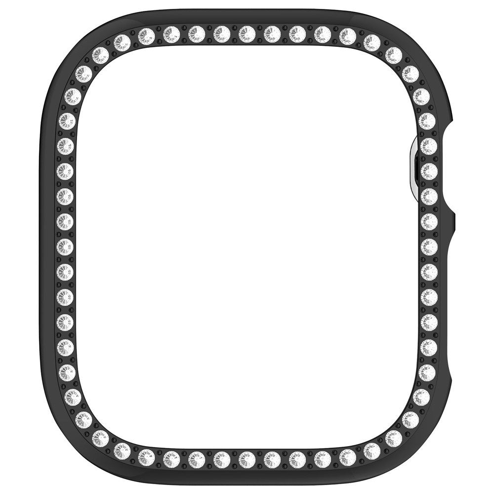 Apple Watch Series 12 (46mm) Hardt Plast Deksel - Svart & Rhinsten