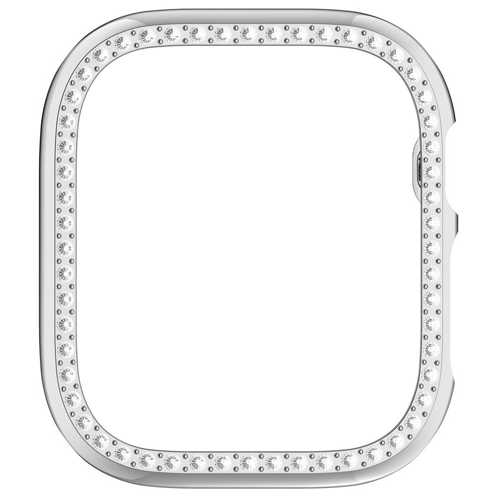 Apple Watch Series 12 (46mm) Hardt Plast Deksel - Sølv & Rhinsten
