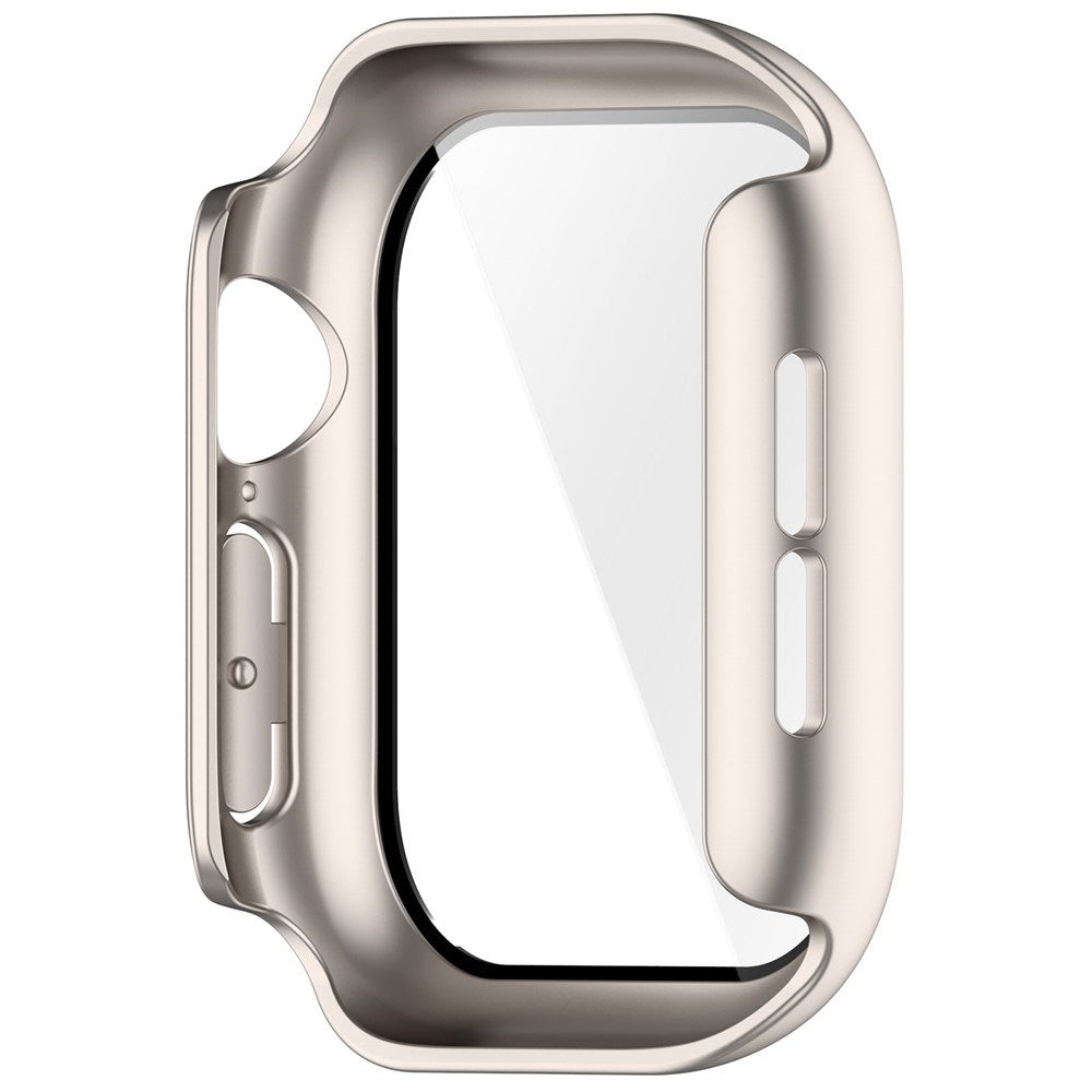 Apple Watch Series 12 (42mm) Hardt Plast Deksel med Innebygd Skjermbeskyttelsesglass - Rose Gold