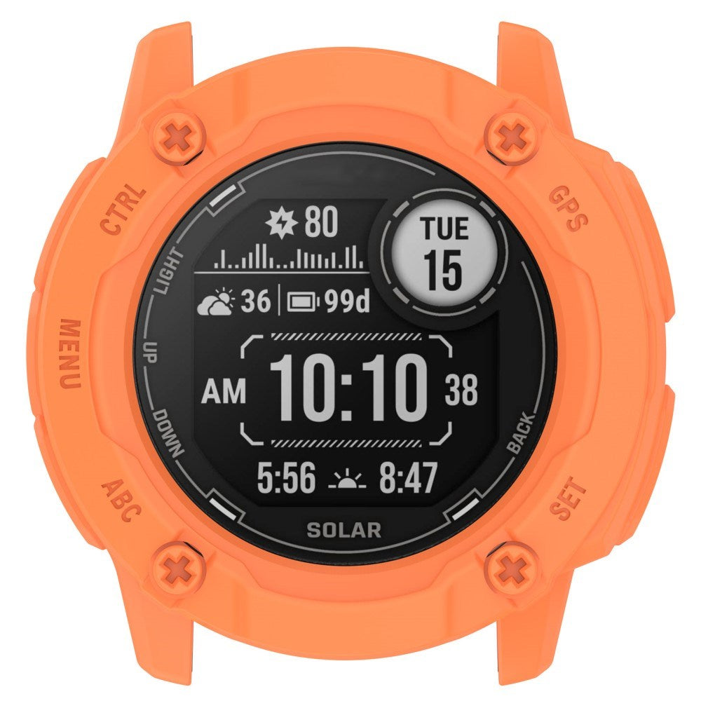 Garmin Instinct 2X Solar Fleksibelt TPU Plast Deksel – Oransje