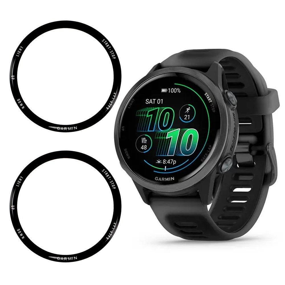Garmin Forerunner 570 (42mm) Skjermbeskytter - 2 stk. - Gjennomsiktig / Svart Kant