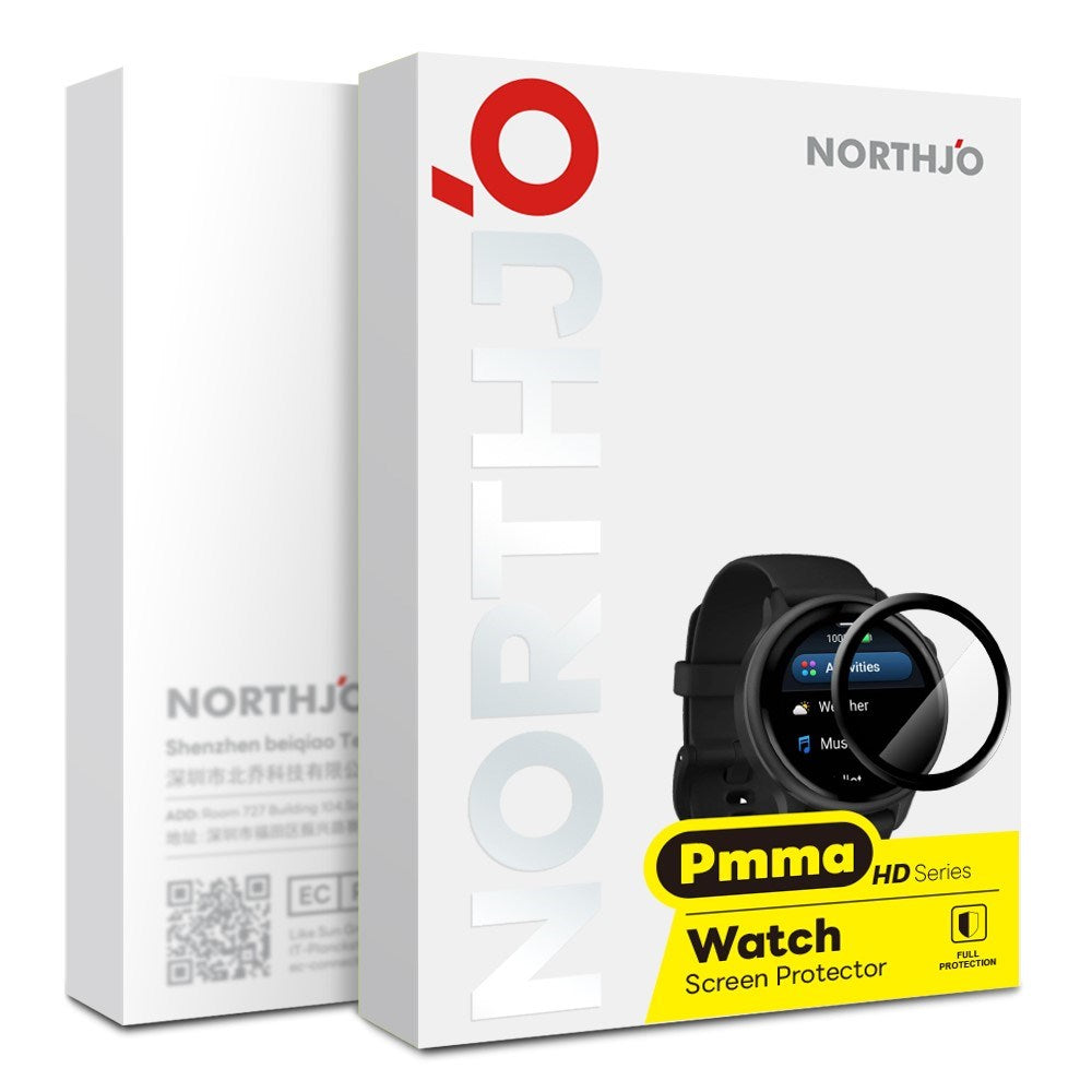 NORTHJO Garmin Forerunner 970 Skjermbeskytter - Gjennomsiktig / Svart Kant