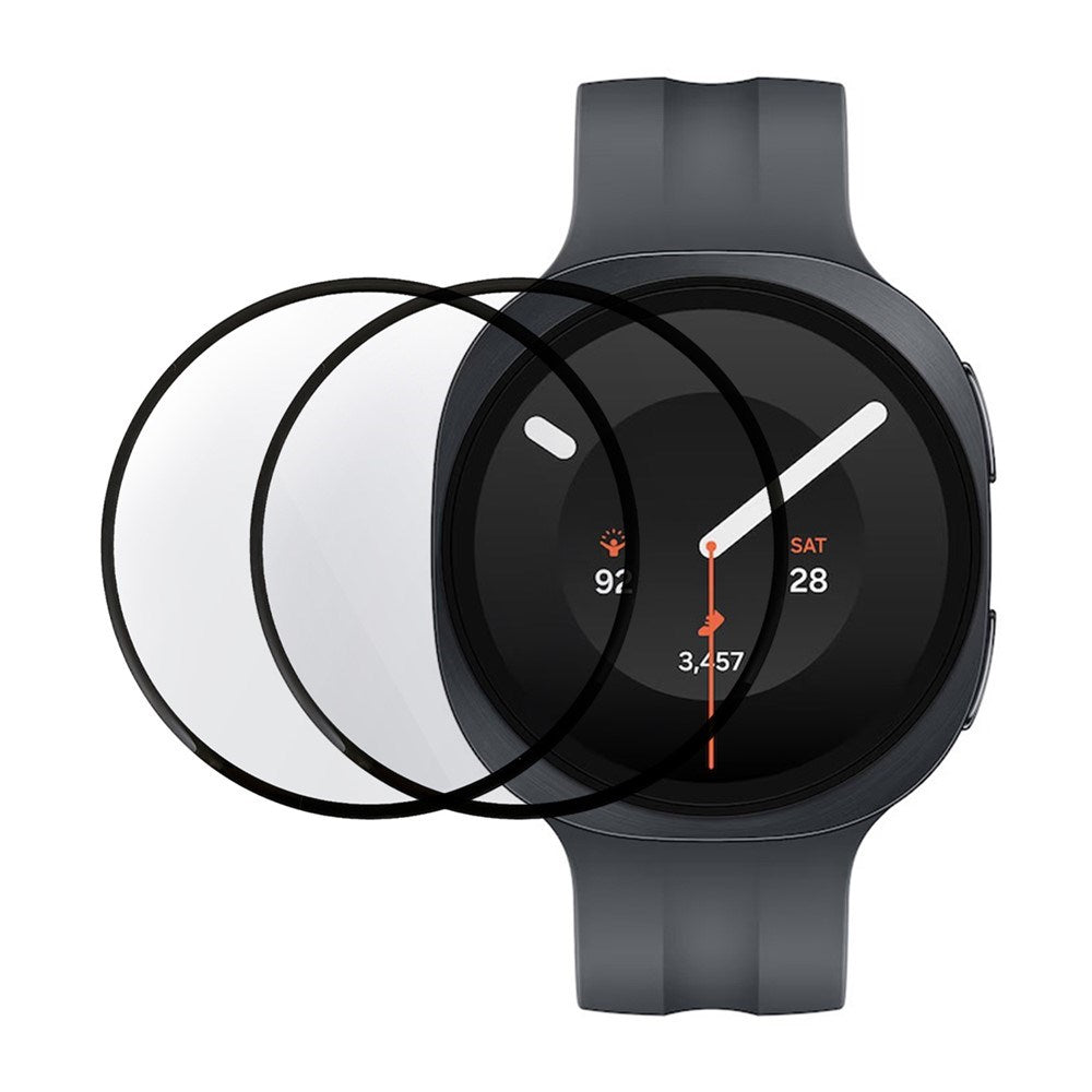 Samsung Galaxy Watch 9 (44mm) Beskyttelsesfilm - 2 stk - Gjennomsiktig / Svart Kant