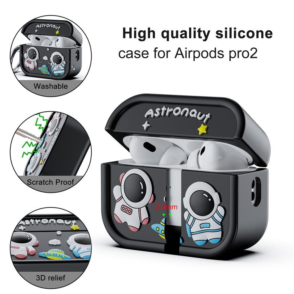 Apple AirPods Pro (2. Gen.) Silikon Deksel m. Astronaut Design - Mørkeblå