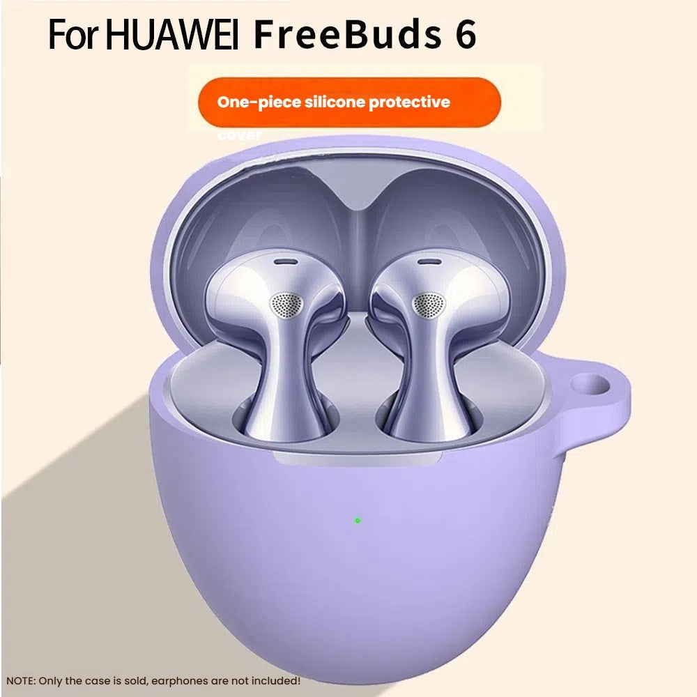 Huawei FreeBuds 6 Silikondeksel med Karabinkrok – Hvit