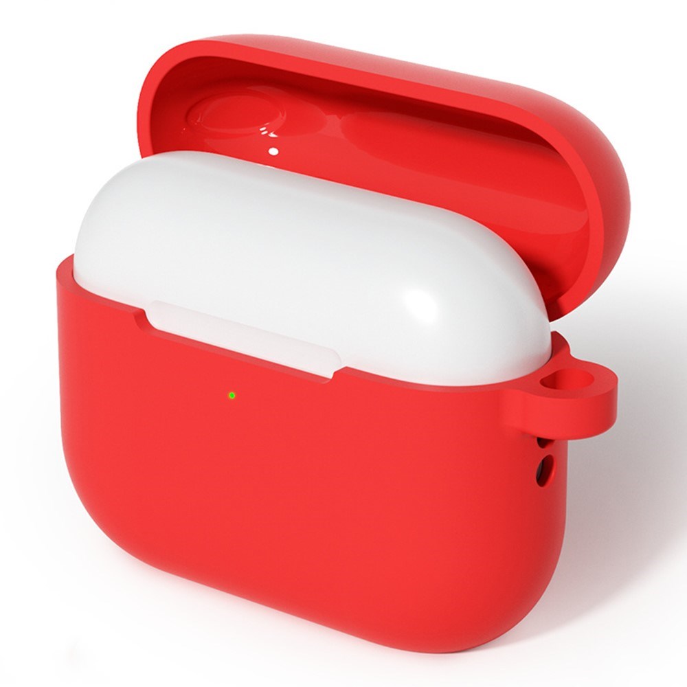Apple AirPods Pro (3. gen.) Silikon Deksel med Karabinkrok – Rød