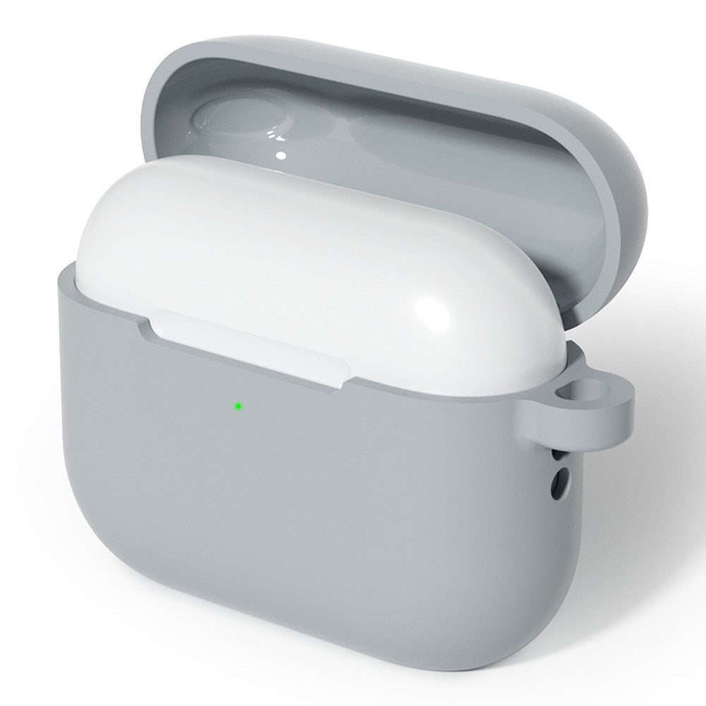 Apple AirPods Pro (3. gen.) Silikon Deksel med Karabinkrok – Grå