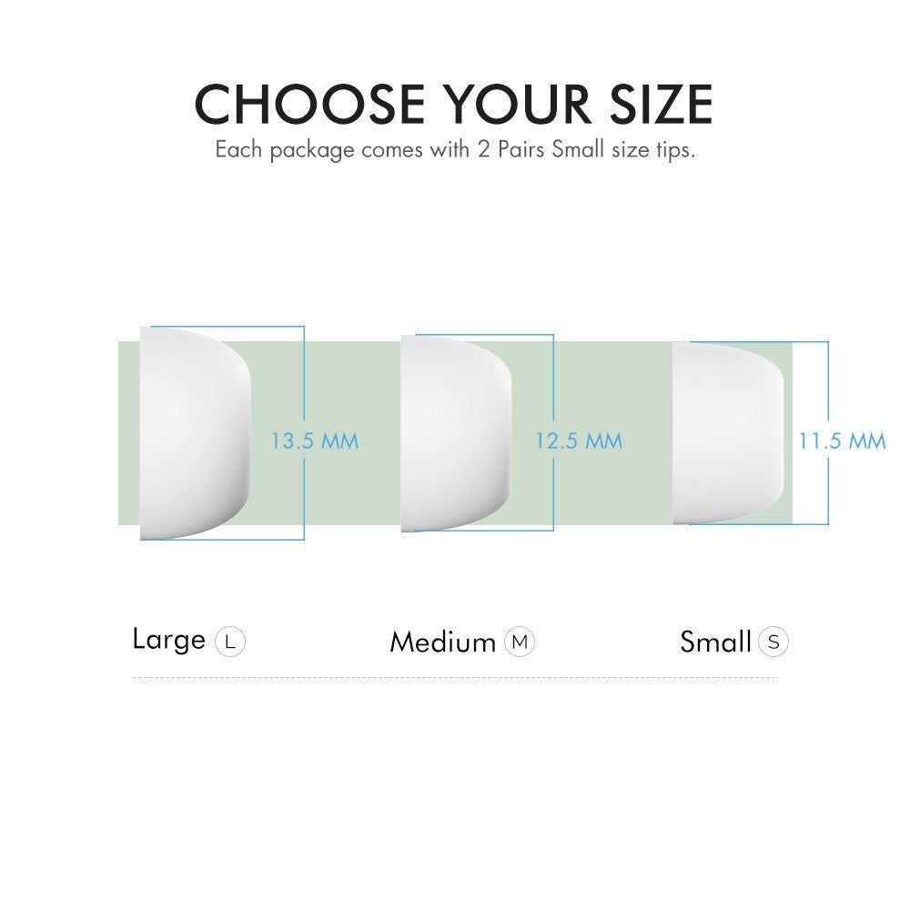 AirPods Pro (1. & 2. Gen.) AHASTYLE silikonørepropper – S / M / L – Hvit