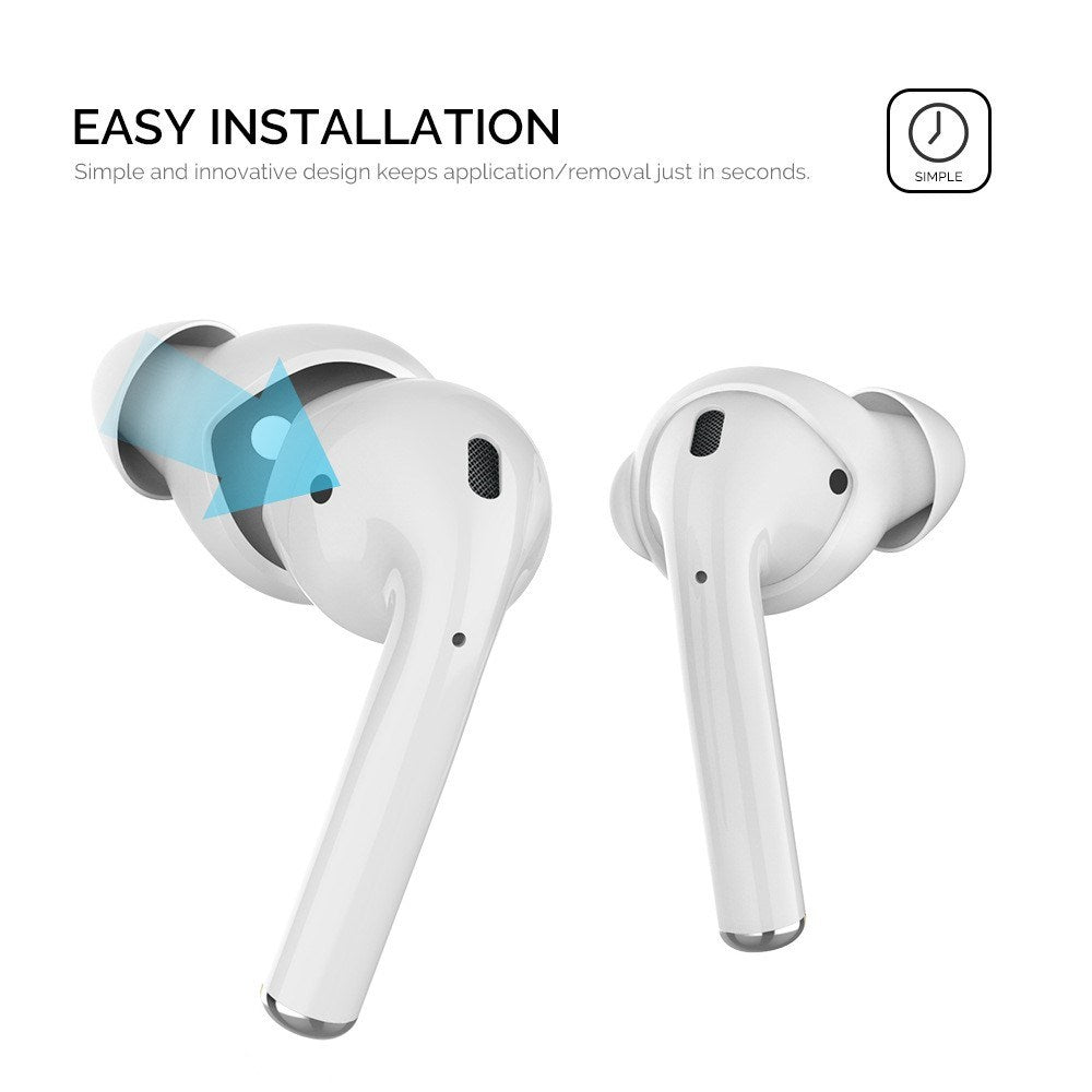 Apple AirPods (1. & 2. Gen.) Ørepropper 3-Pakning med Oppbevaringsetui – Størrelse S – Svart