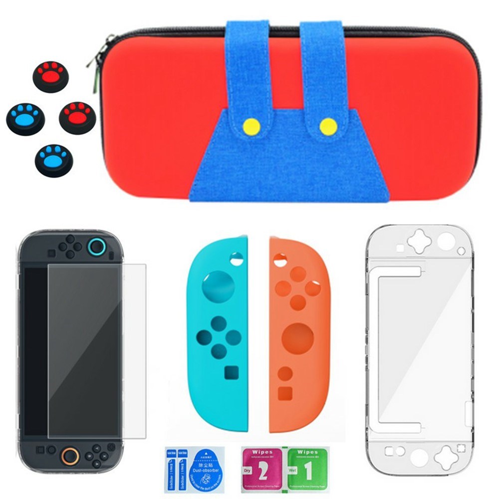 Nintendo Switch 2 6-i-1 Beskyttelsessett - Rød / Blå
