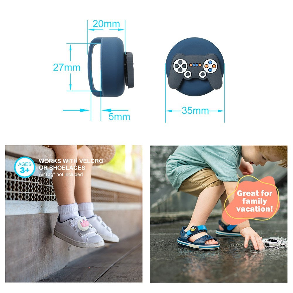 Apple AirTag 1. & 2. Gen. Silikon Holder for Sko med Motiv - Game Controller