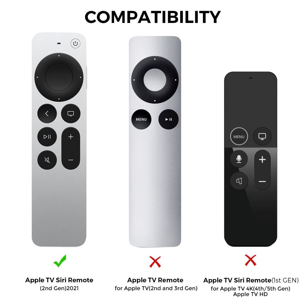 Apple Siri Remote Silikondeksel (2. og 3. Generasjon) - Svart