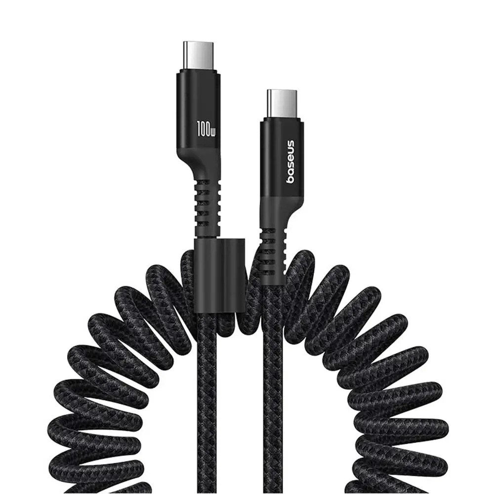 Baseus 100W USB-C til USB-C Fish-Eye-Kabel - 1m - Svart