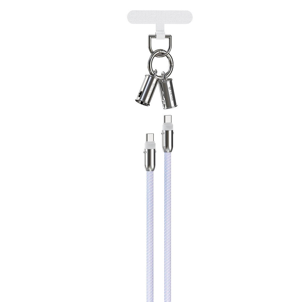 Devia 2-i-1 Mobilstropp & USB-C til USB-C Kabel - Lilla