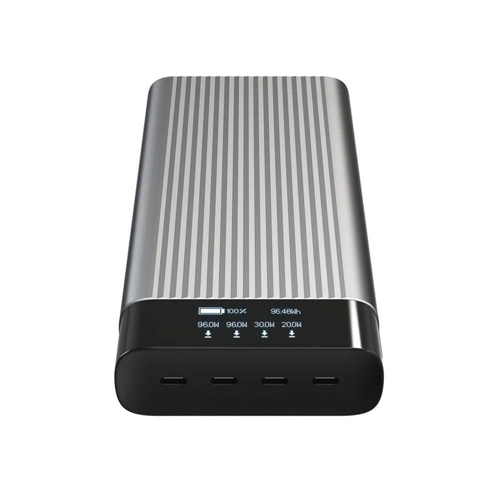 Hyper HyperJuice 245W Powerbank 27 000mAh med 4 x USB-C och Display - Grå / Svart