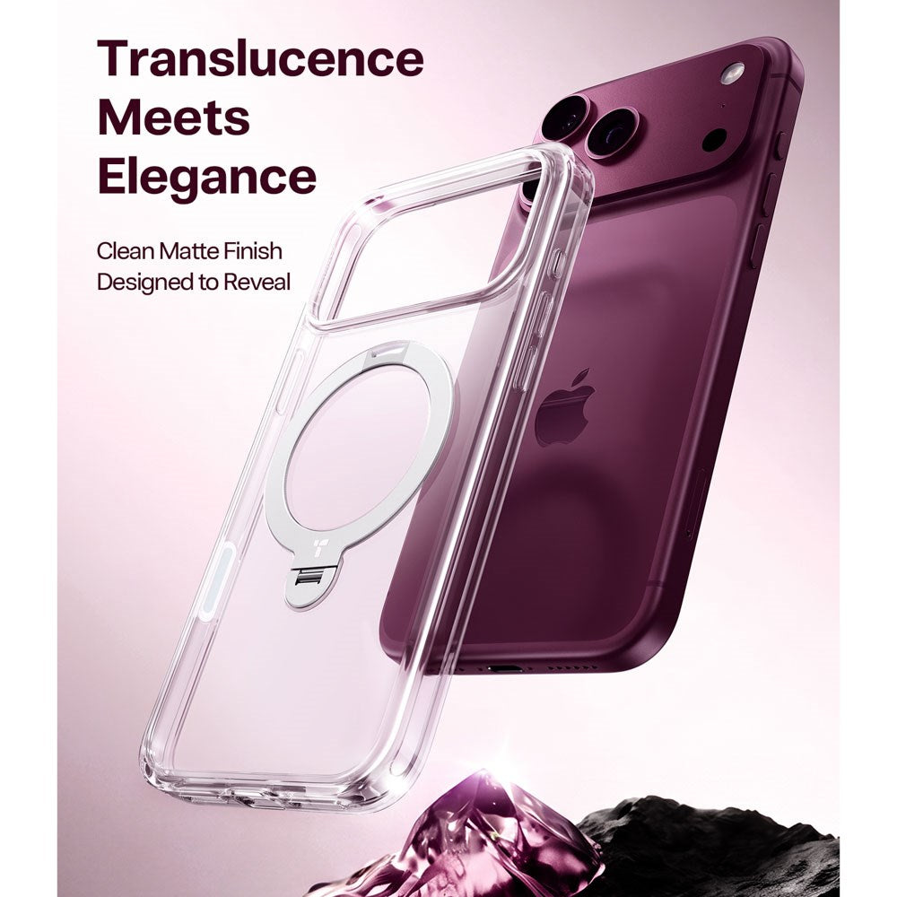 iPhone 18 Pro / 17 Pro TORRAS Ostand Q3 Spin Deksel - MagSafe Kompatibel - Gjennomsiktig