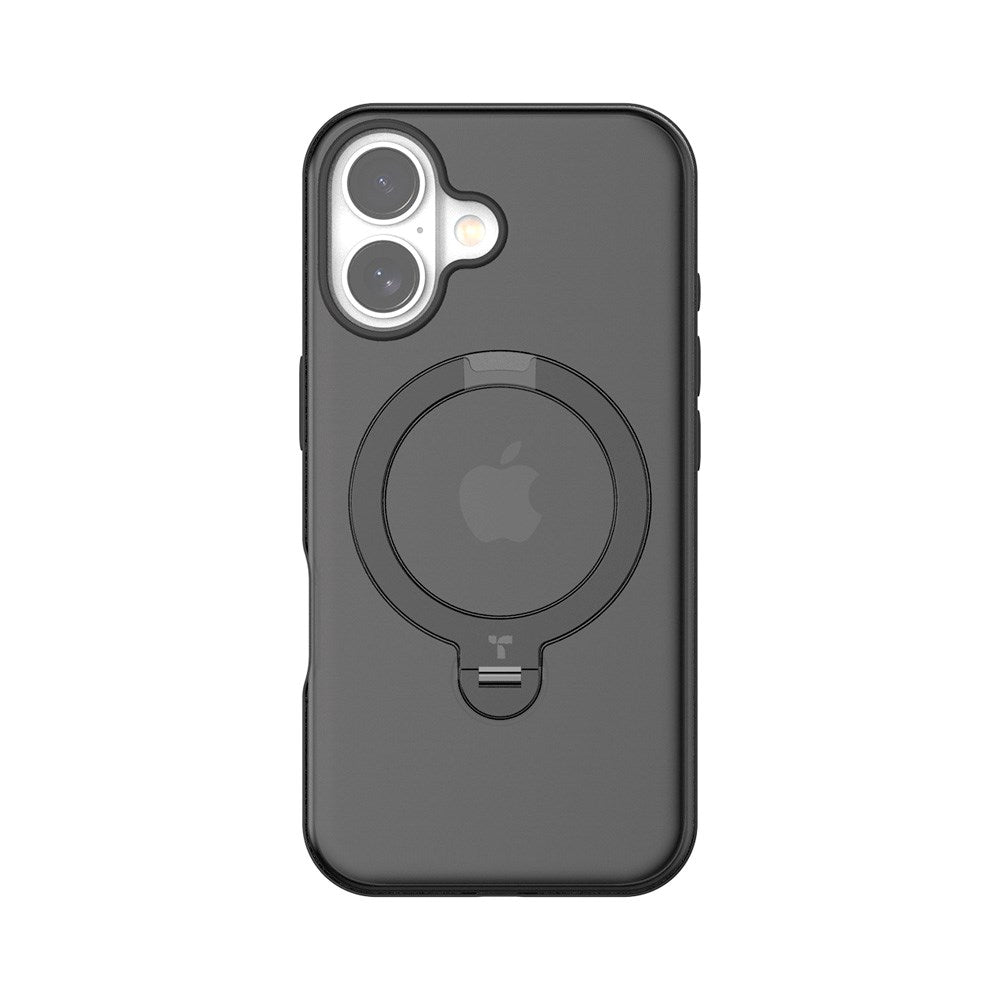 TORRAS iPhone 16 Plus Hybrid Plast Deksel m. Ståfunksjon - MagSafe Kompatibel - Svart