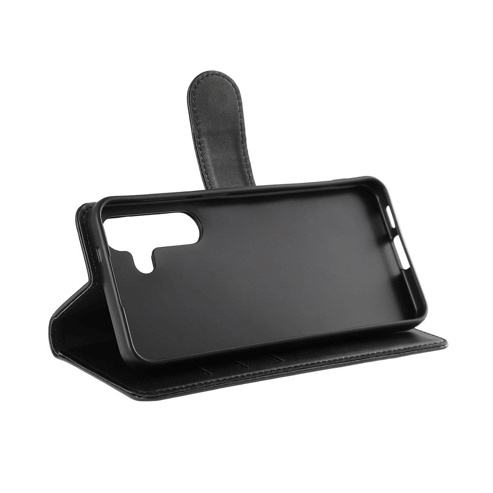 Samsung Galaxy S24 Classic Wallet Flip Deksel med Stativfunksjon - Svart