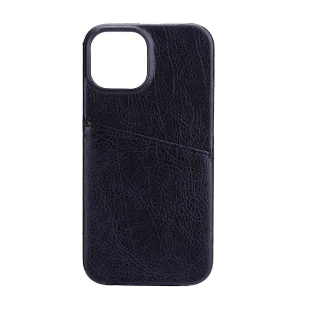 iPhone 13 Mini Onsala Collection Skinn Bakdeksel med Kortlomme - Svart