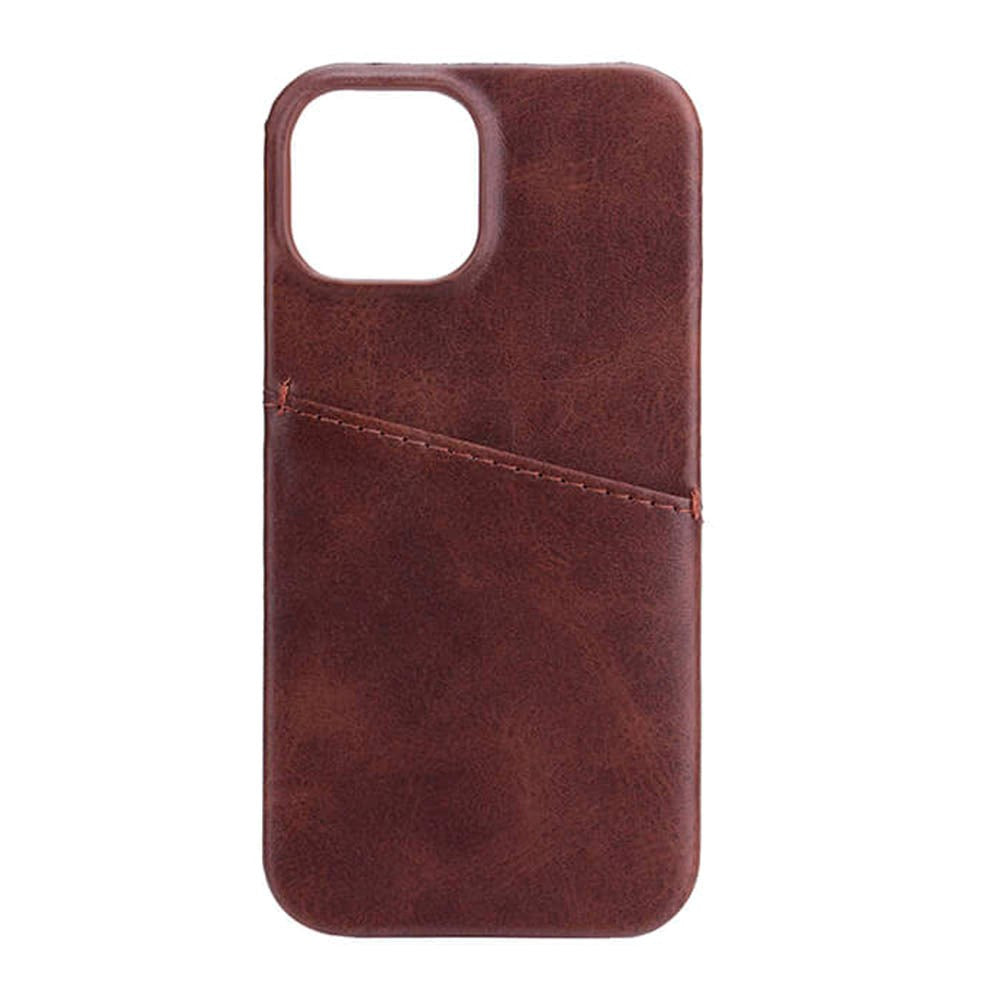 iPhone 13 Mini Onsala Collection Skinn Bakdeksel med Kortlomme - Brun