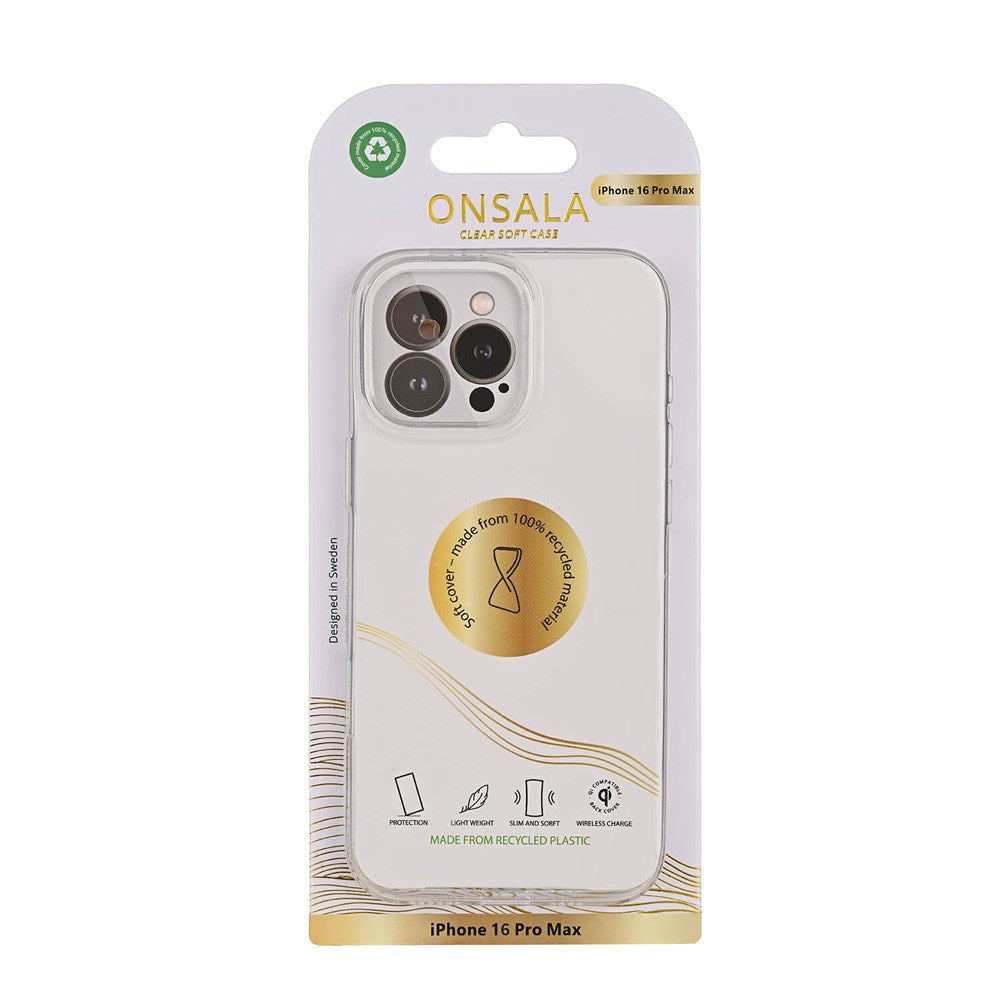 iPhone 16 Pro Max Onsala 100 % Resirkulert Plast Deksel - Gjennomsiktig