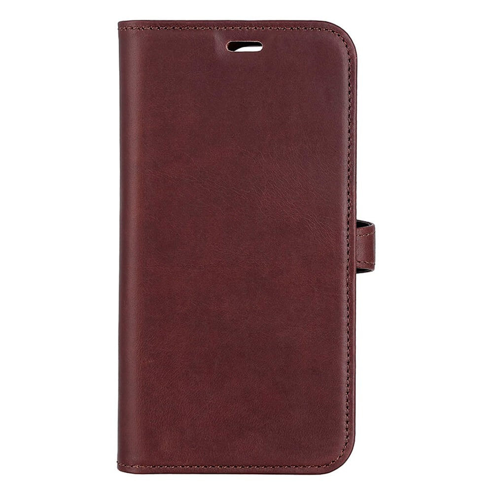 iPhone 14 Pro Buffalo Flip Deksel i Ekte Skinn med Lommebok & Magnetlås - Brun