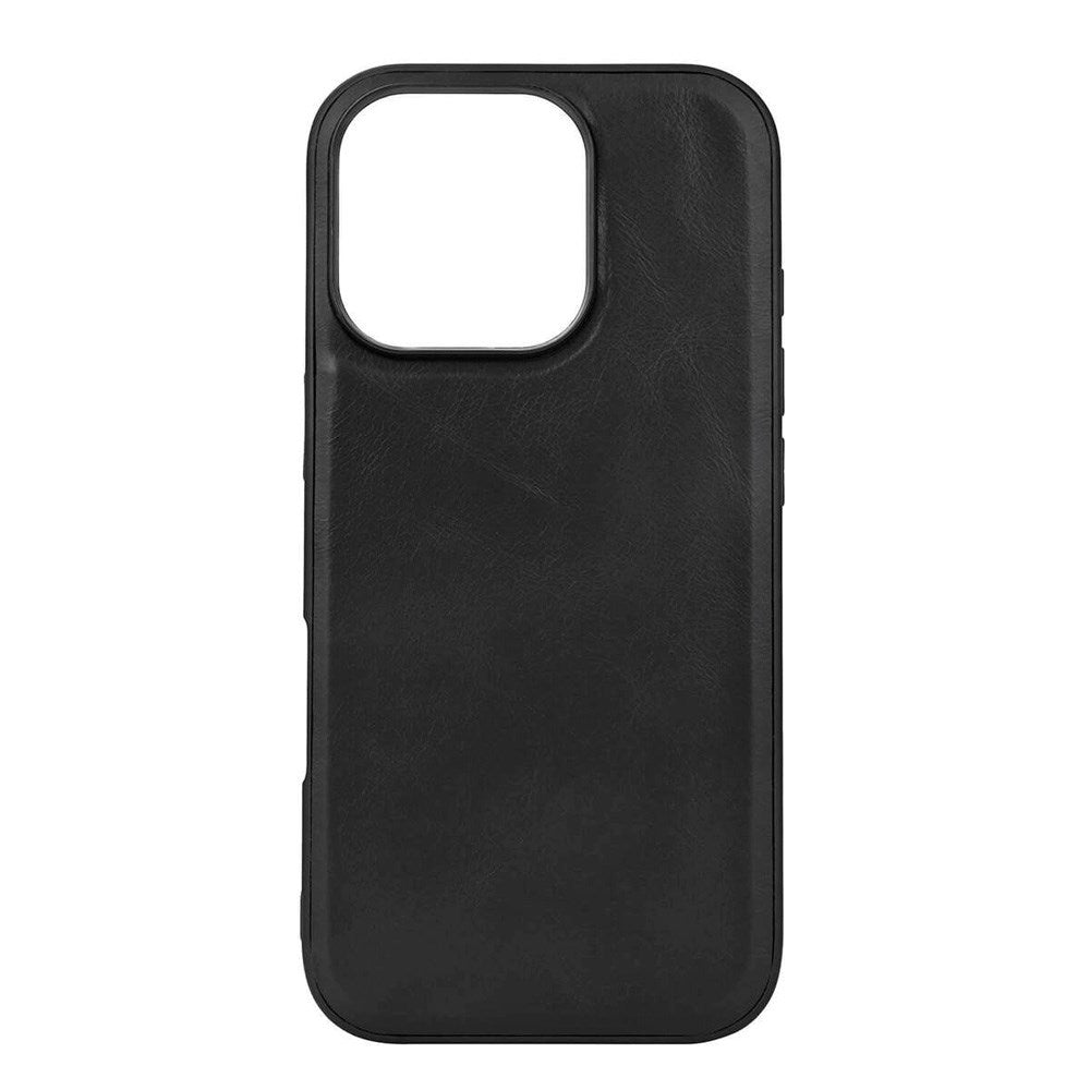 iPhone 16 Pro Buffalo Ekte Skinn Deksel - MagSafe Kompatibel - Svart