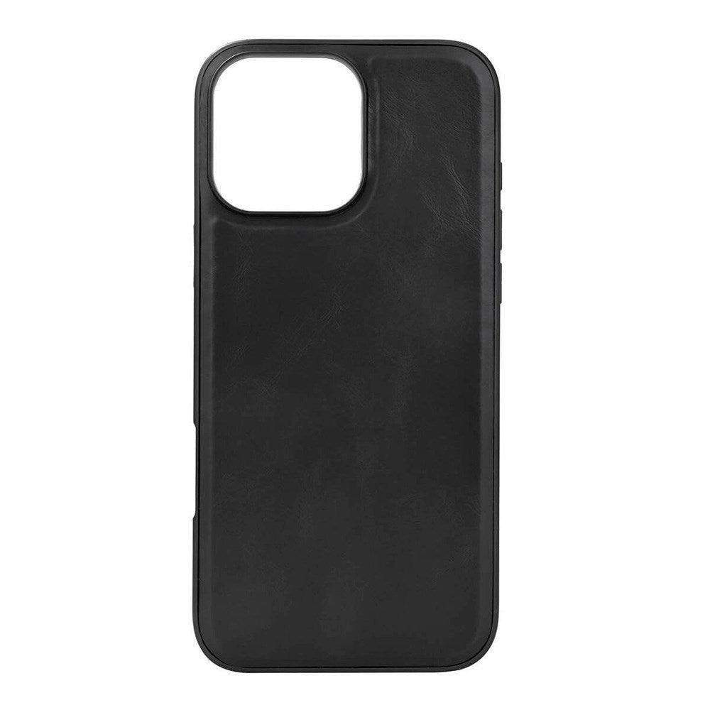 iPhone 16 Pro Max Buffalo Ekte Skinn Deksel - MagSafe Kompatibel - Svart