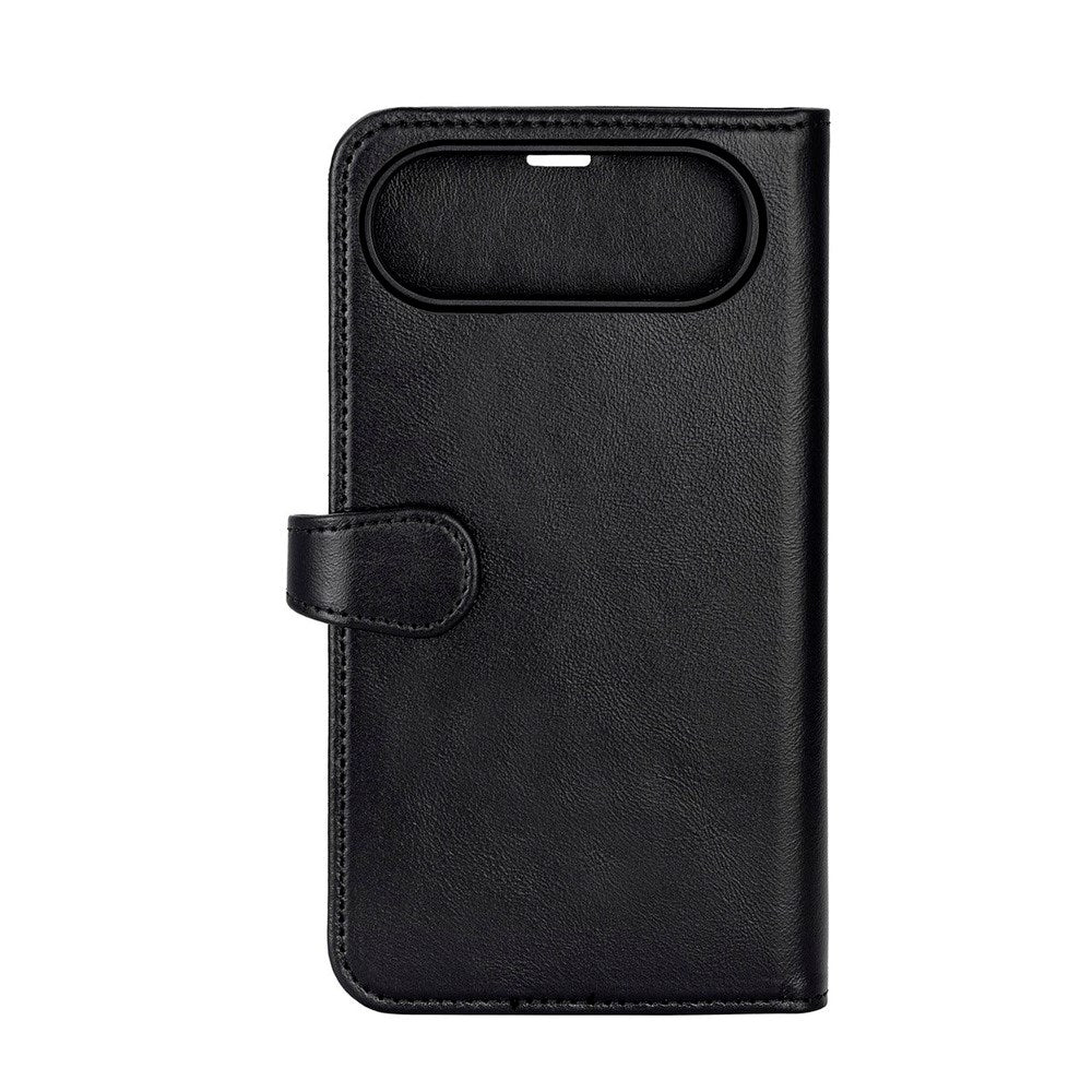 iPhone Air Buffalo 2-i-1 Ekte Skinn Flip Deksel - Svart