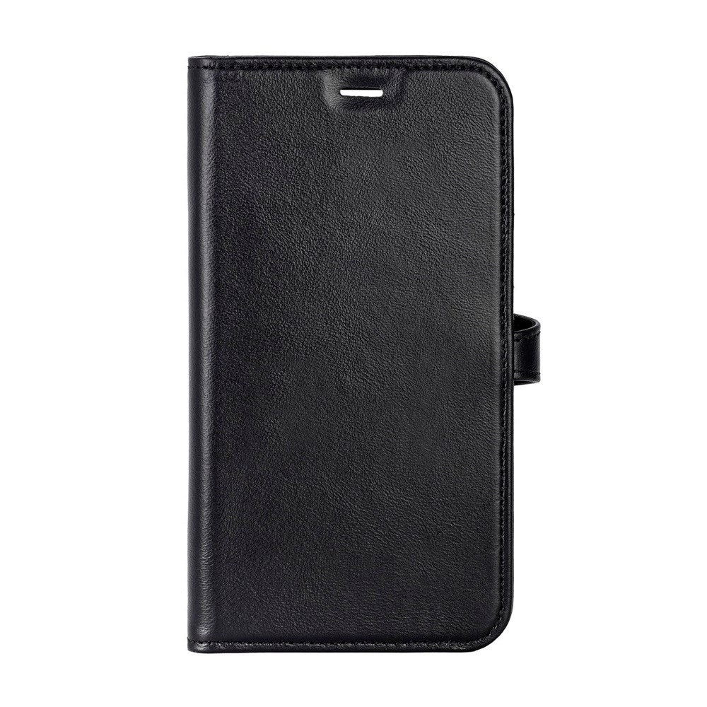 iPhone 17 Pro Buffalo 2-i-1 Ekte Skinn Flip Deksel - Svart