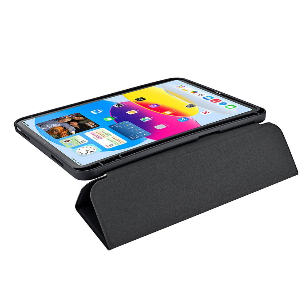 iPad 11" (2025) / iPad 10.9" (2024/2022) GEAR Pencilpocket Skinn Flip Deksel - Svart